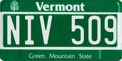 VT license plate NIV509
