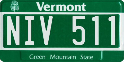 VT license plate NIV511