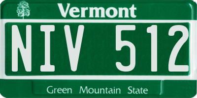 VT license plate NIV512