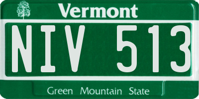 VT license plate NIV513
