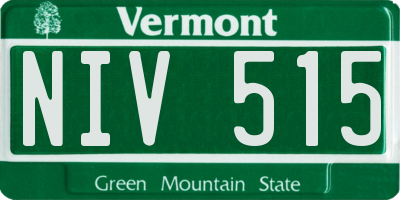 VT license plate NIV515