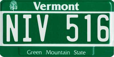 VT license plate NIV516