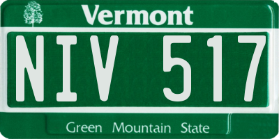 VT license plate NIV517