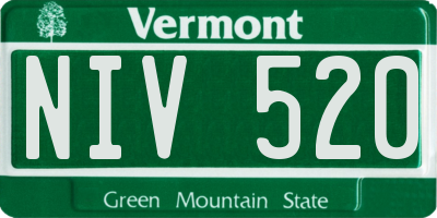 VT license plate NIV520