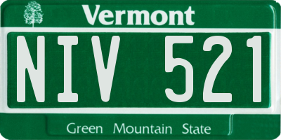 VT license plate NIV521