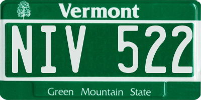 VT license plate NIV522