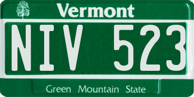 VT license plate NIV523