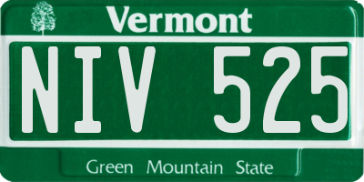 VT license plate NIV525