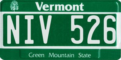 VT license plate NIV526
