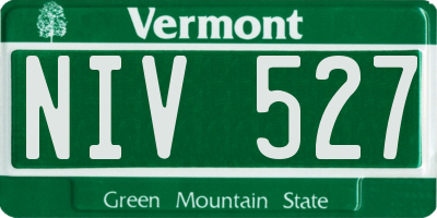 VT license plate NIV527