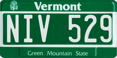 VT license plate NIV529