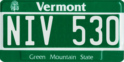 VT license plate NIV530