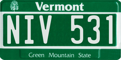 VT license plate NIV531
