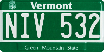 VT license plate NIV532