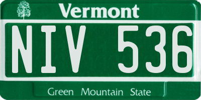 VT license plate NIV536