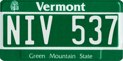 VT license plate NIV537