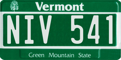 VT license plate NIV541