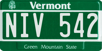 VT license plate NIV542