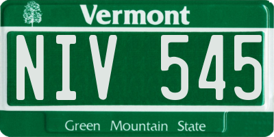 VT license plate NIV545