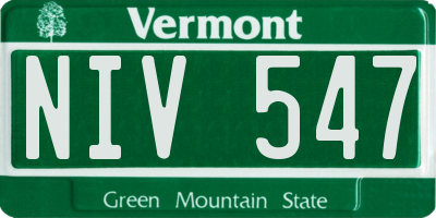VT license plate NIV547