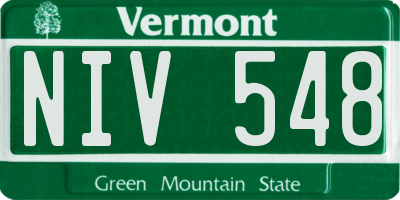 VT license plate NIV548