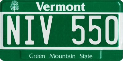 VT license plate NIV550