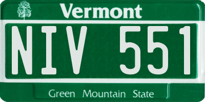 VT license plate NIV551