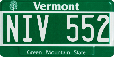 VT license plate NIV552