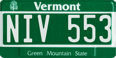 VT license plate NIV553