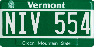 VT license plate NIV554