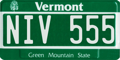 VT license plate NIV555