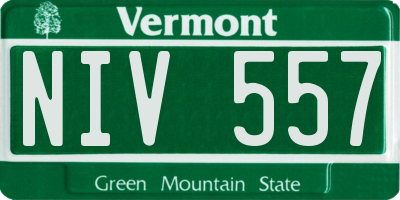 VT license plate NIV557