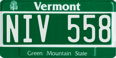 VT license plate NIV558