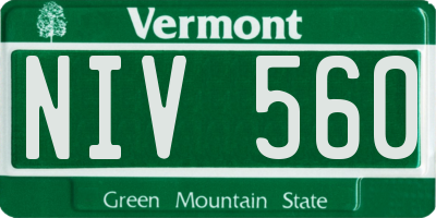VT license plate NIV560