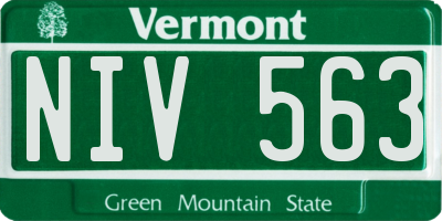 VT license plate NIV563