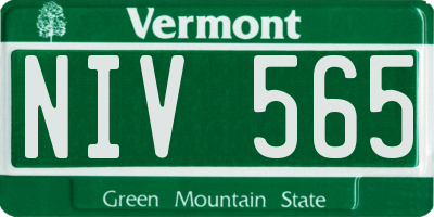 VT license plate NIV565