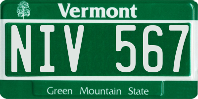 VT license plate NIV567