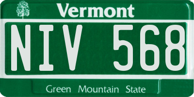 VT license plate NIV568