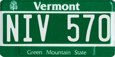 VT license plate NIV570