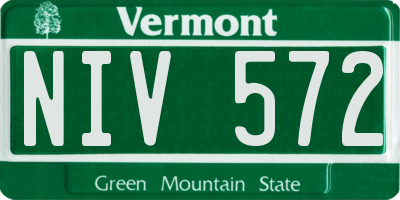 VT license plate NIV572
