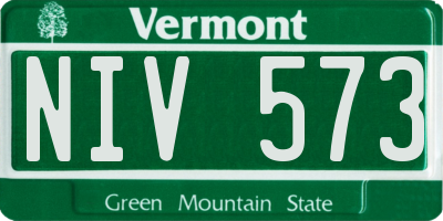 VT license plate NIV573