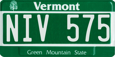VT license plate NIV575