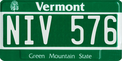 VT license plate NIV576
