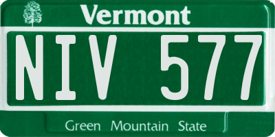 VT license plate NIV577