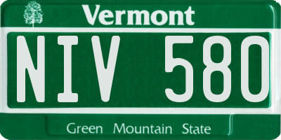 VT license plate NIV580