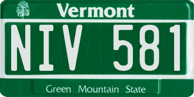 VT license plate NIV581