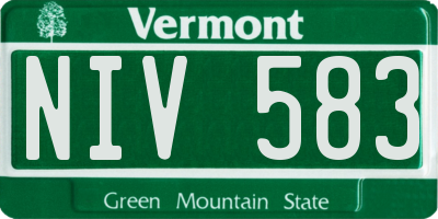 VT license plate NIV583