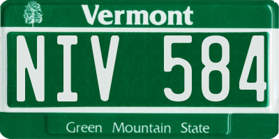 VT license plate NIV584
