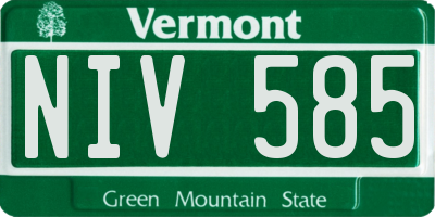 VT license plate NIV585