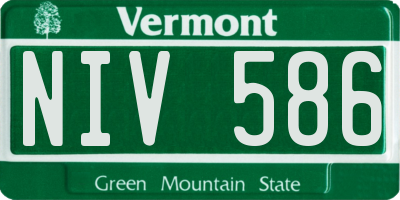 VT license plate NIV586